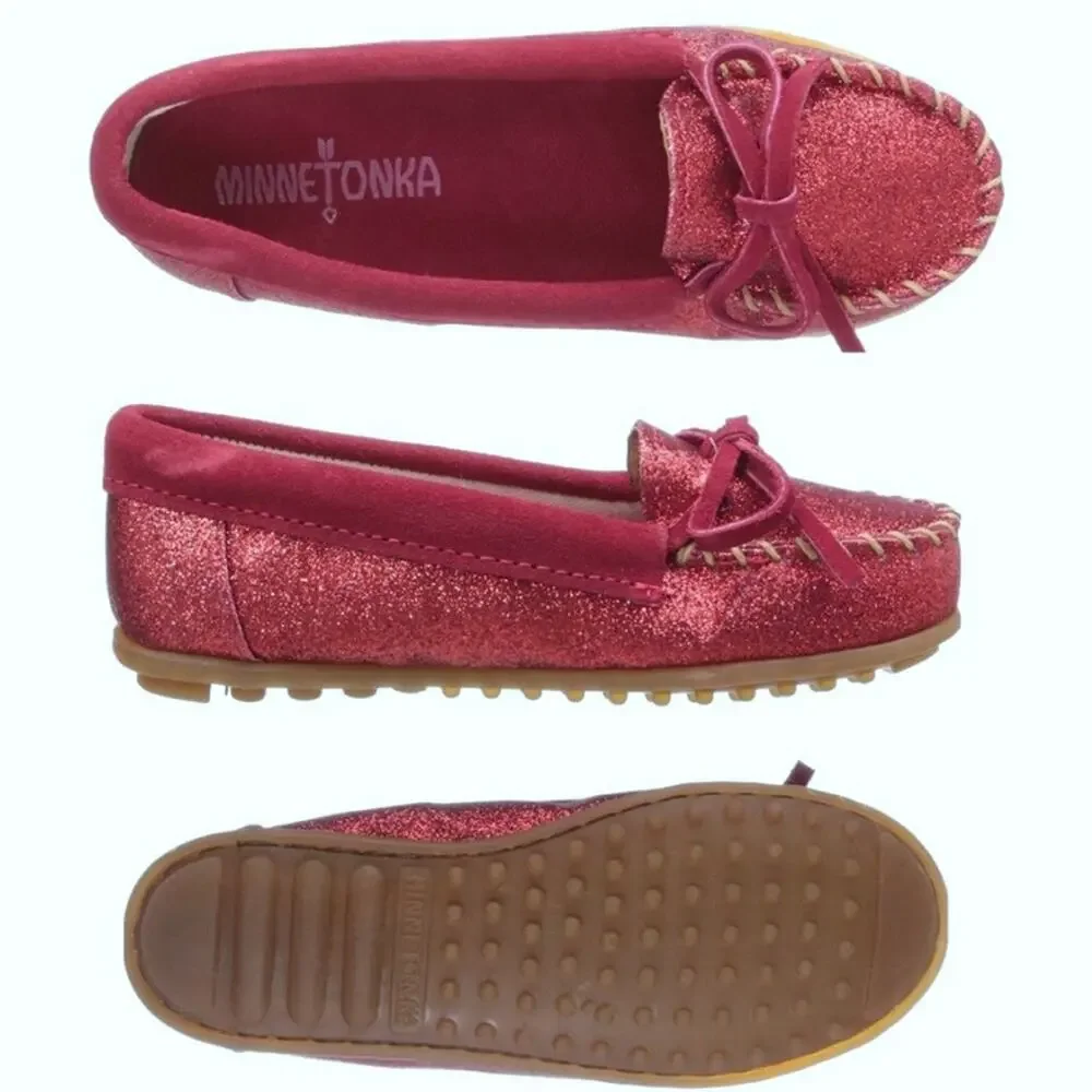 Minnetonka Hot Pink Glitter Moccasins Mocs 3
